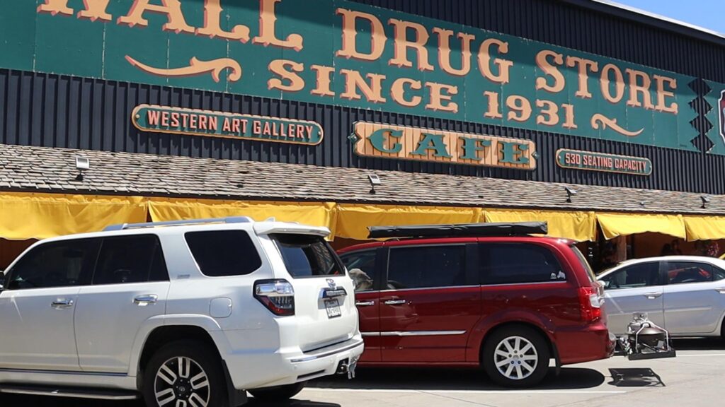 Wall Drug store in Wall, South Dakota outside of the Badlands